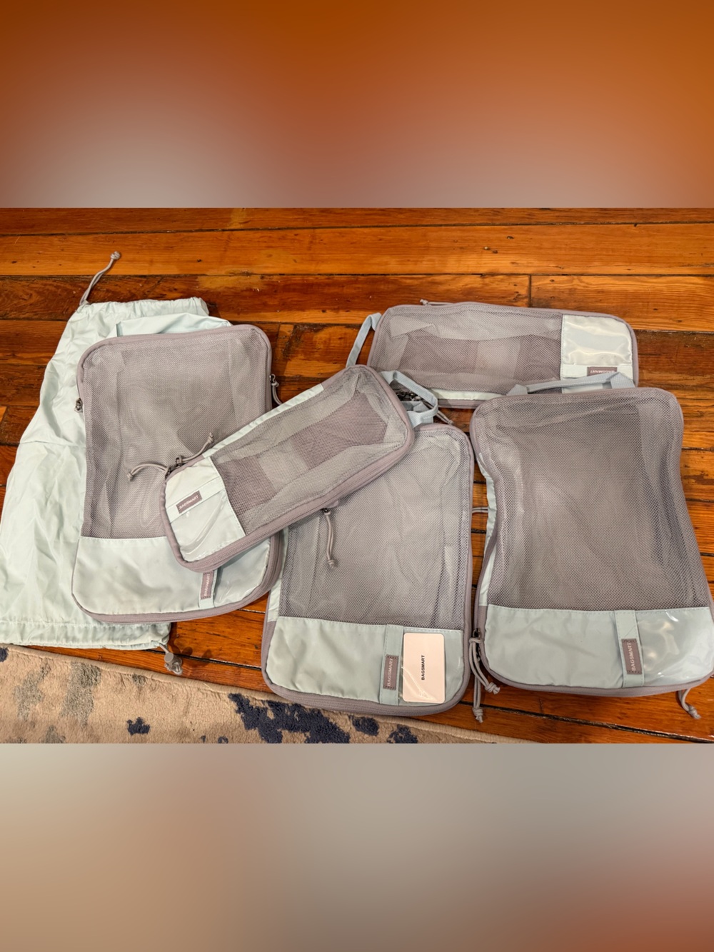 Bagsmart Light Gray Travel Packing Cube Set - 6-Piece Organizer